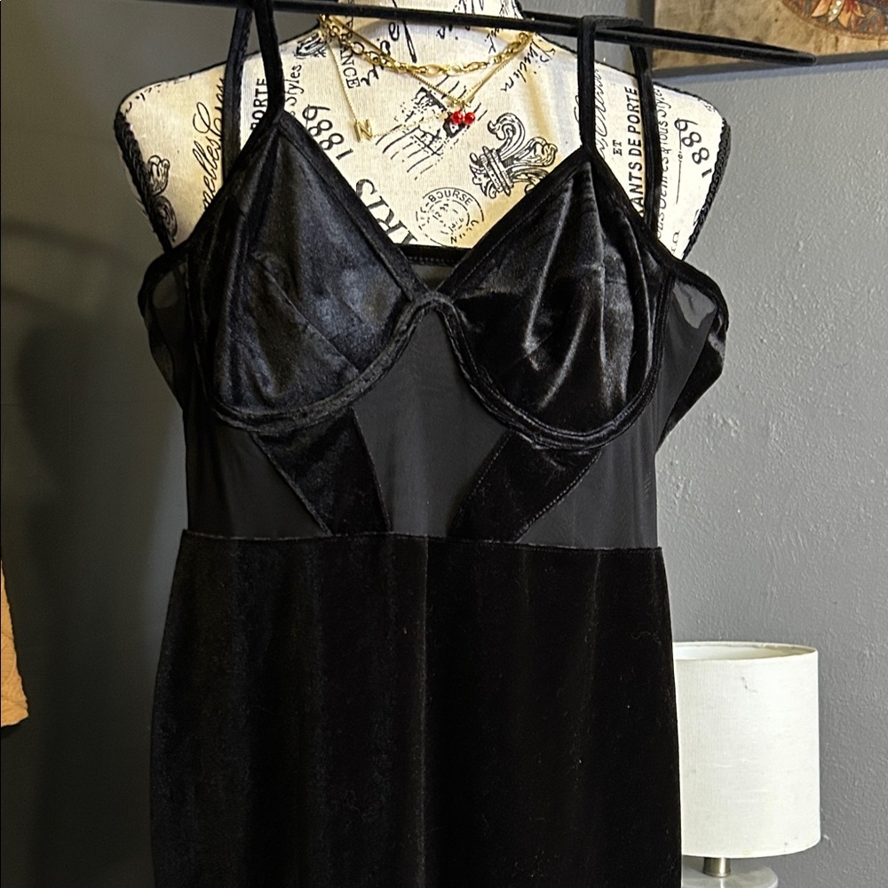 Black Velvet Slip Dress
